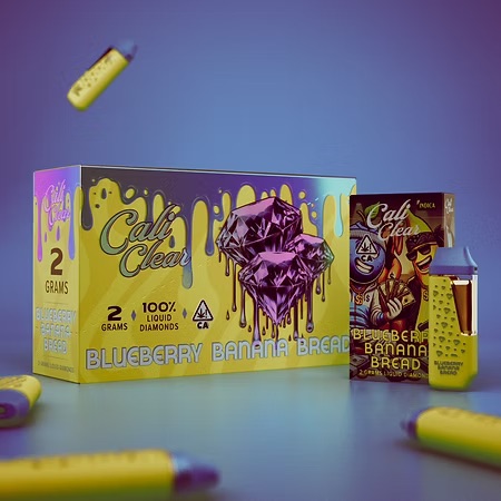 Cali Clear Blueberry Banana Bread – 2G Liquid Diamonds Disposable – Indica