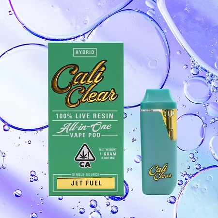 Cali Clear Jet Fuel – 1g Live Resin – All In One Vape Pod – Hybrid